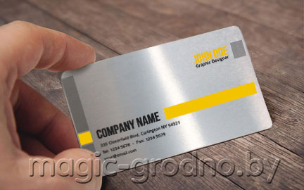 Визитки металлические